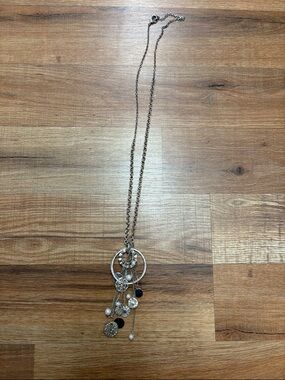 Silver Tone Multi-Charm Pendant Necklace - Women Jewelry